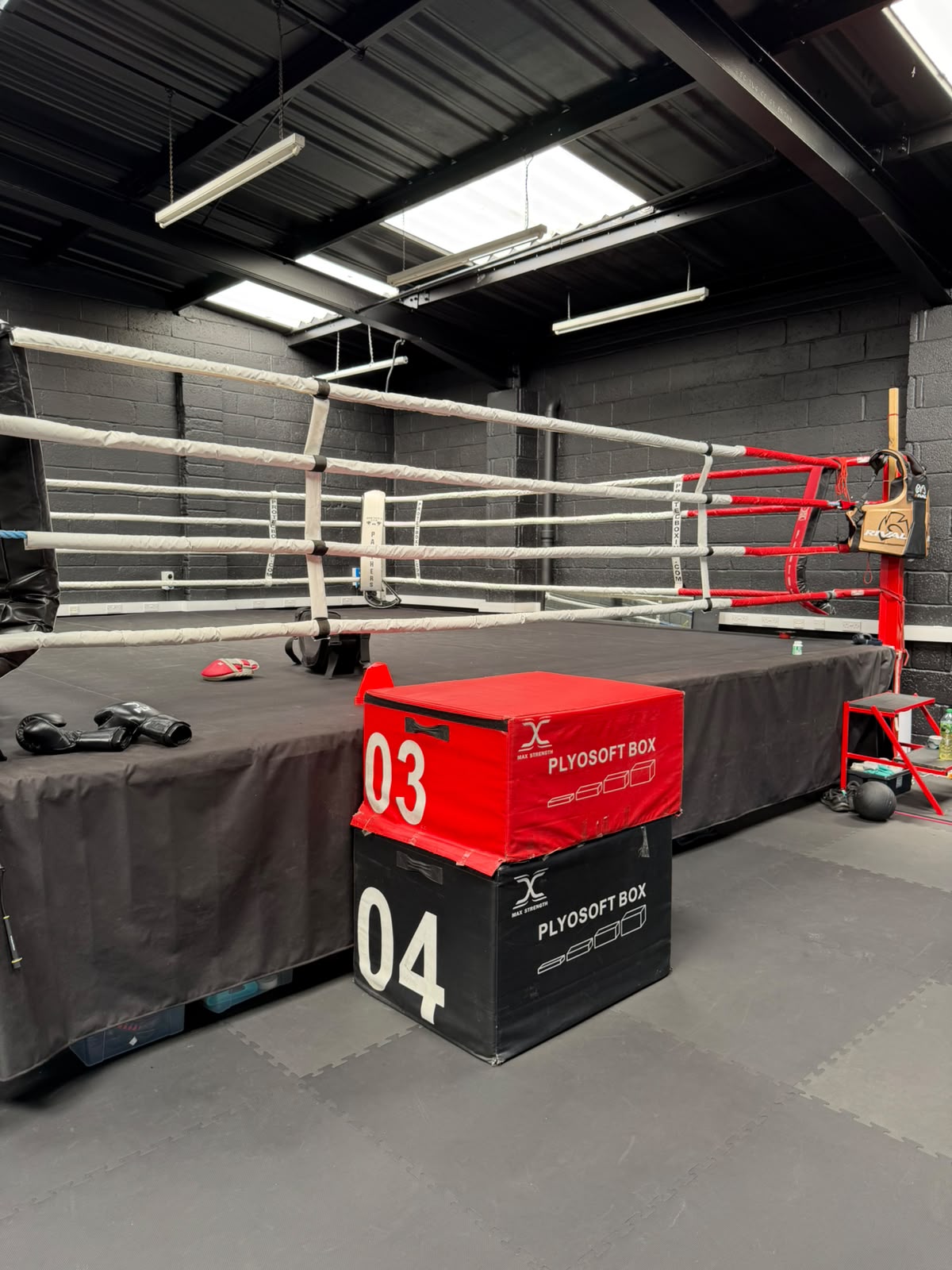 Boxing ring and training equipment at Ringside Learning