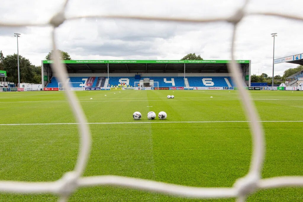 View across the pitch at Eastleigh Football Club